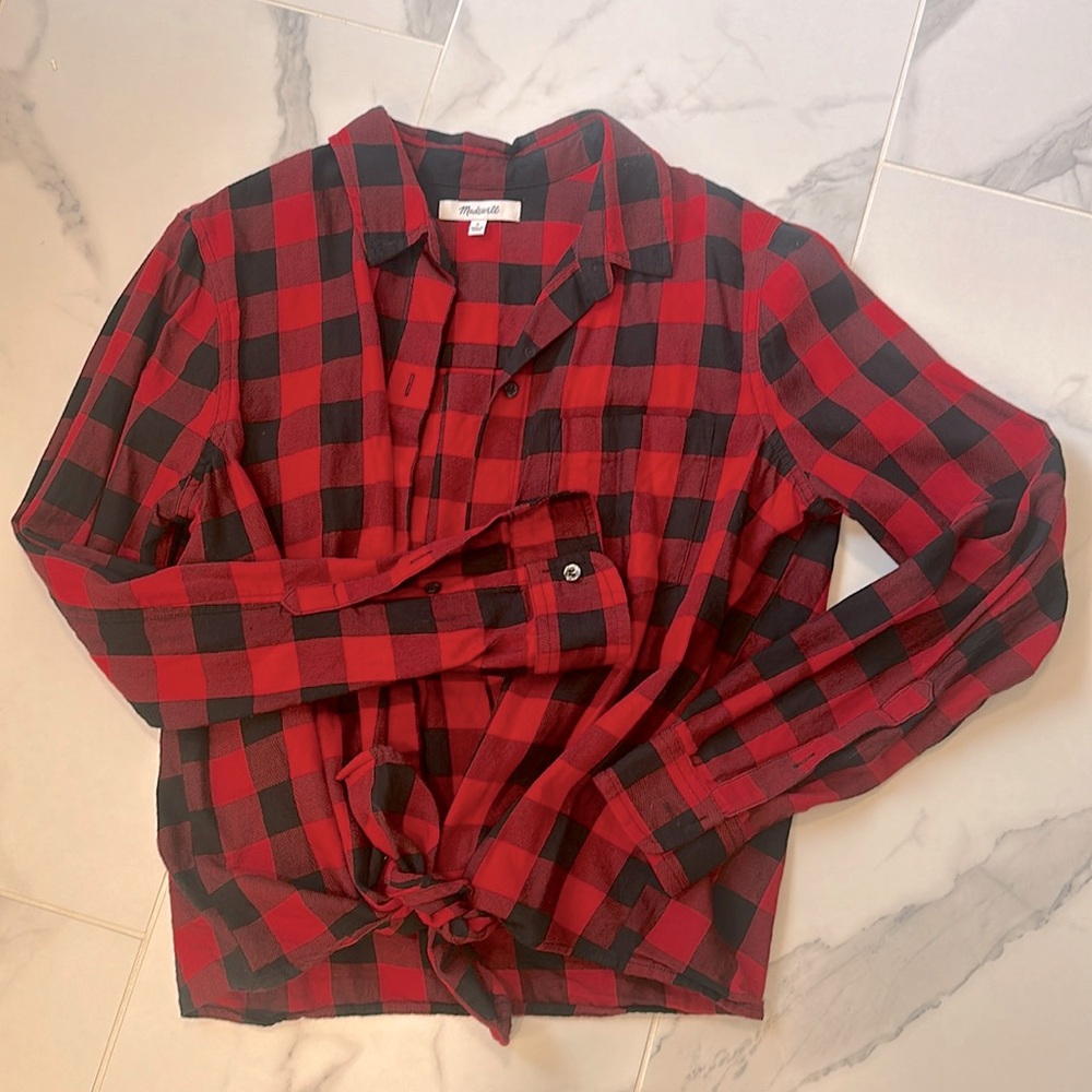 Madewell flannel top - S